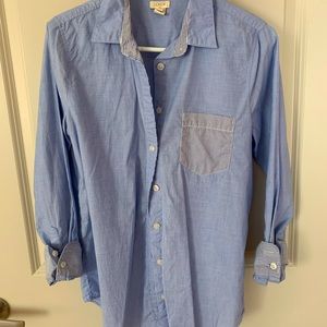 J.Crew blue pin striped button up, womens size S